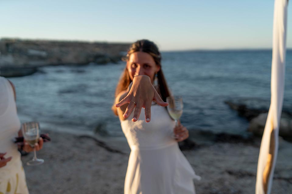 Boda en cala en Baster