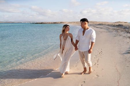 sesion de fotos de embarazo en la playa de illetas formentera